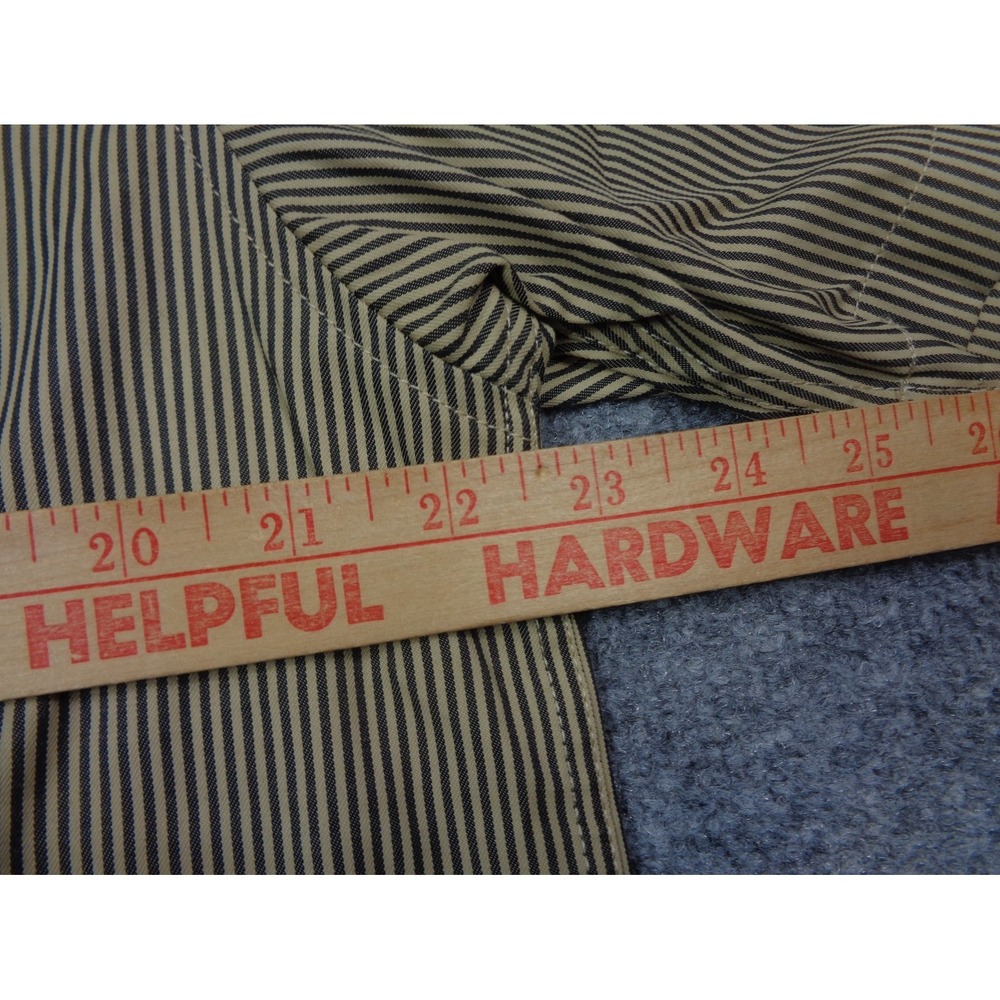 Dixxon Workforce Mechanic Mens L Button Up Tan Striped Short Sleeve Shirt - Picture 8 of 11